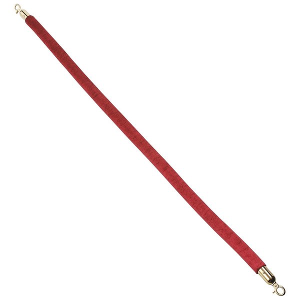 Global Industrial 59L Red Velour Rope With Ends For Portable Gold Post 269385RD